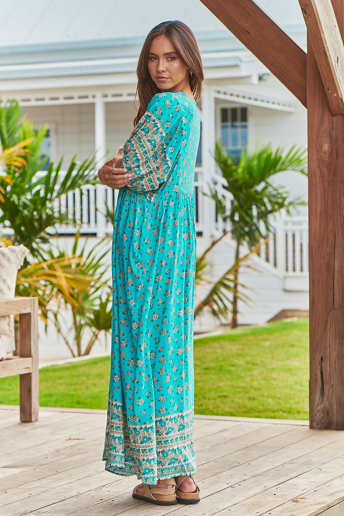 MAUI PRINT ELLE MIDI DRESS