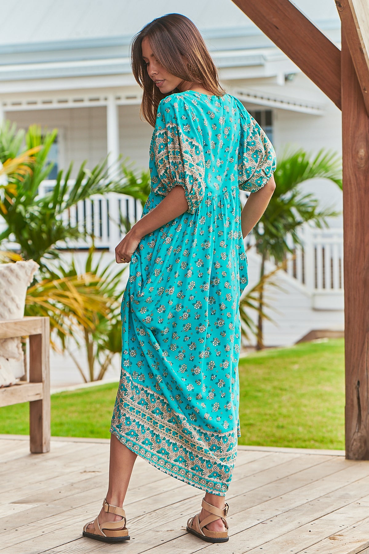 MAUI PRINT ELLE MIDI DRESS