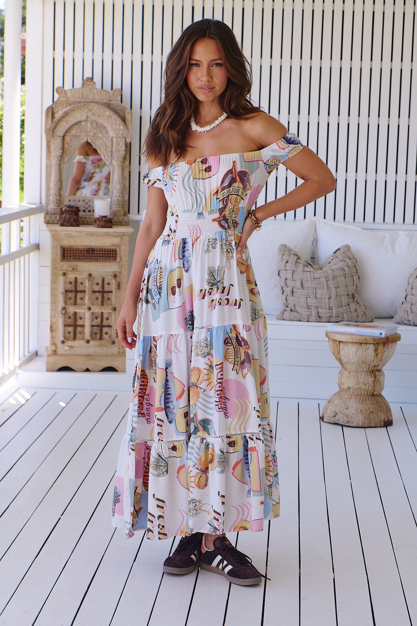 FLORIDA FEELS PRINT HALLUANA MAXI DRESS