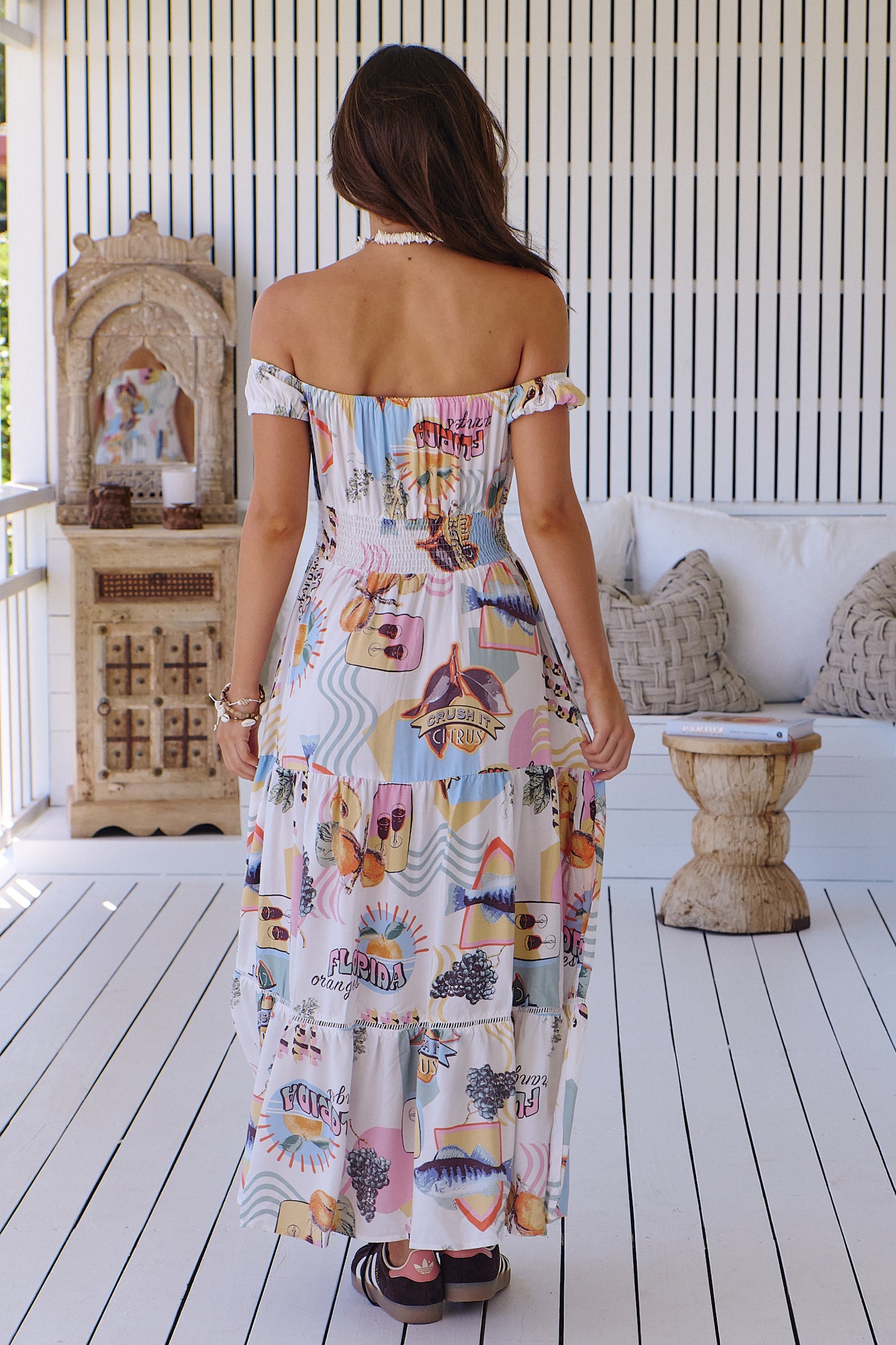 FLORIDA FEELS PRINT HALLUANA MAXI DRESS