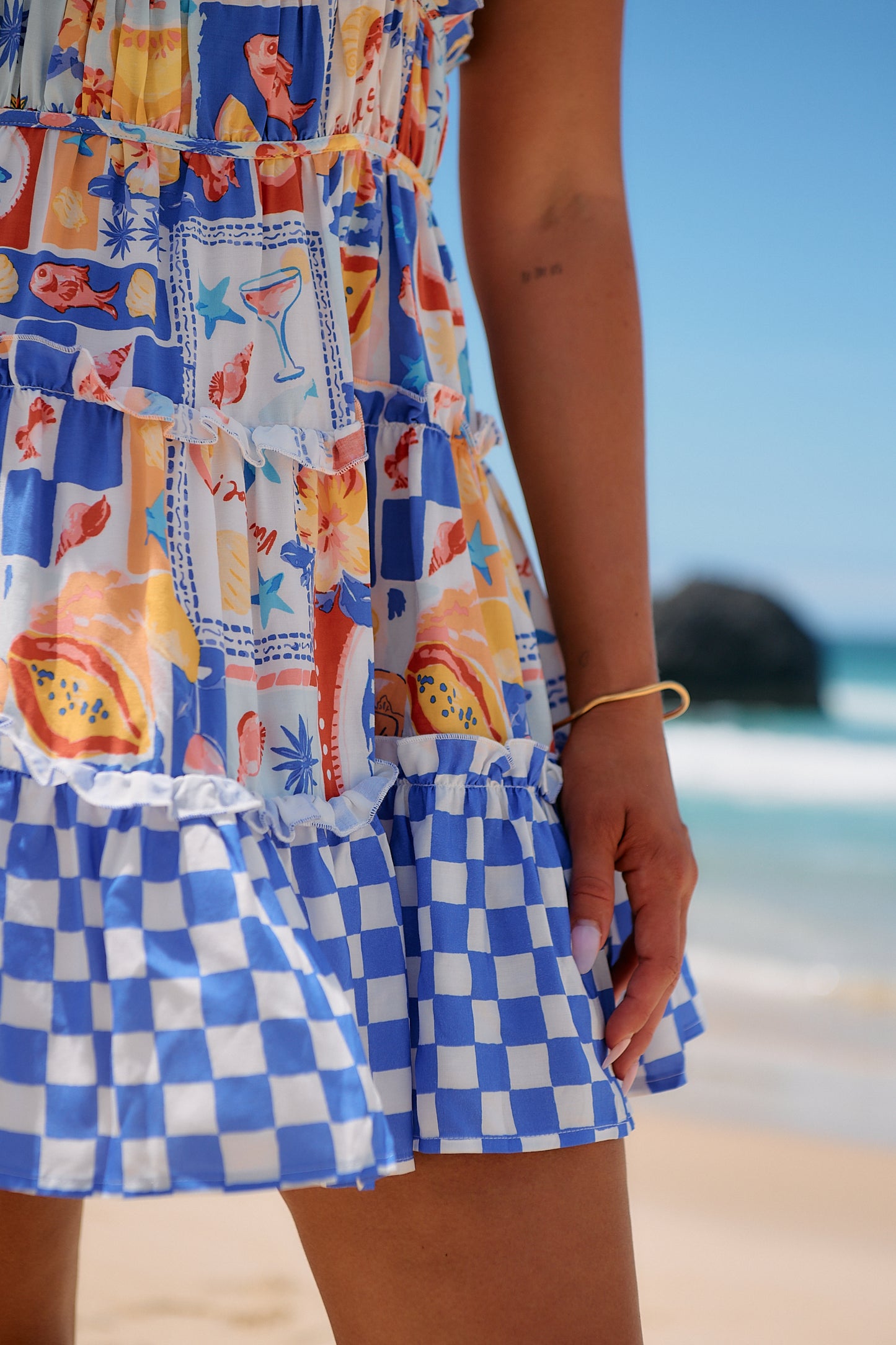 VIVA DE SOL PRINT WILDE MINI DRESS