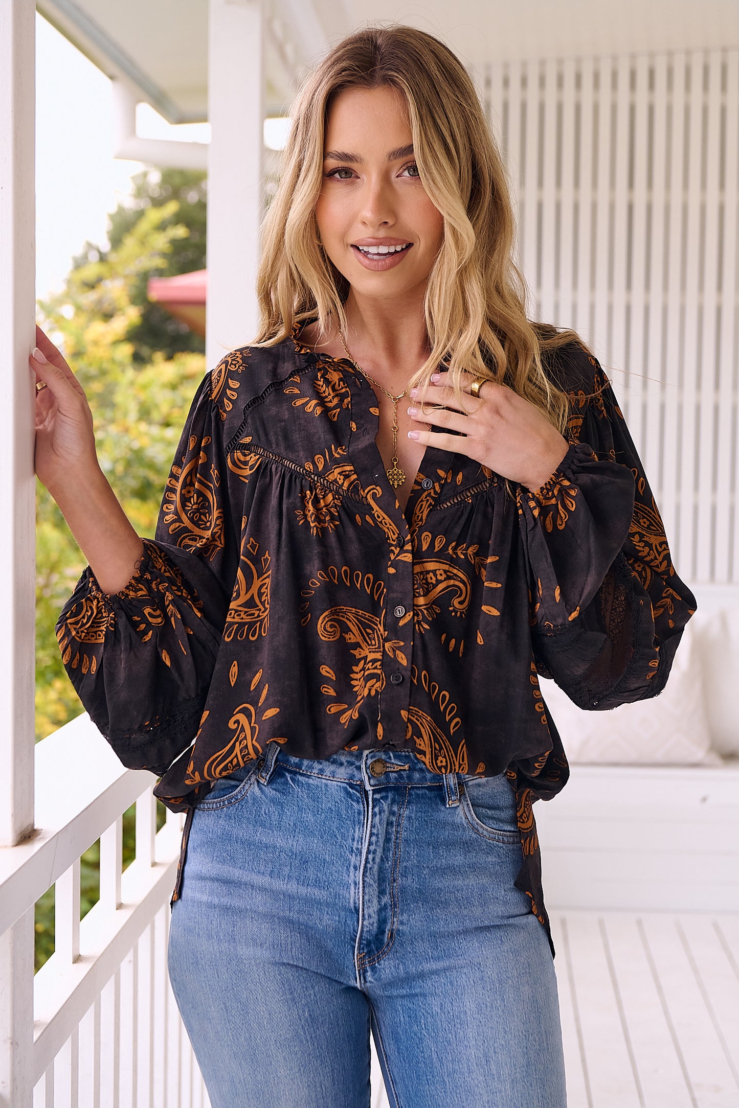 MILAN PRINT ELIZA BLOUSE