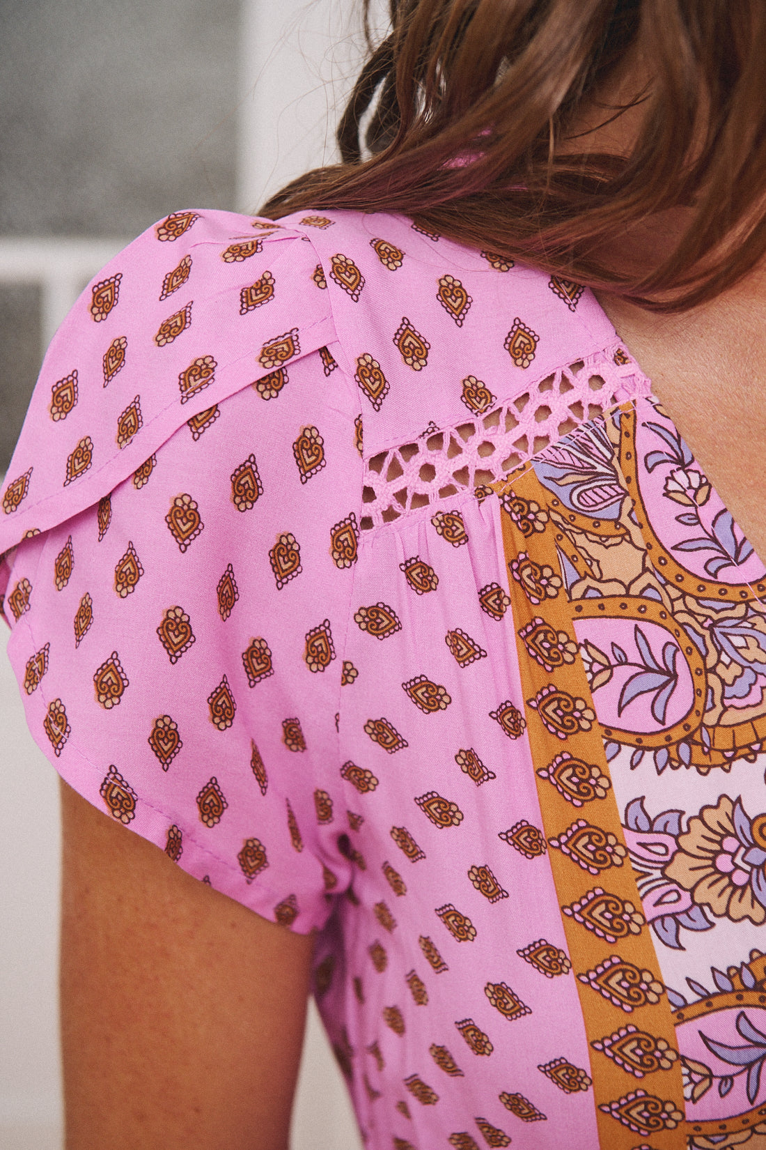 VENUS PINK PRINT CARMEN MAXI