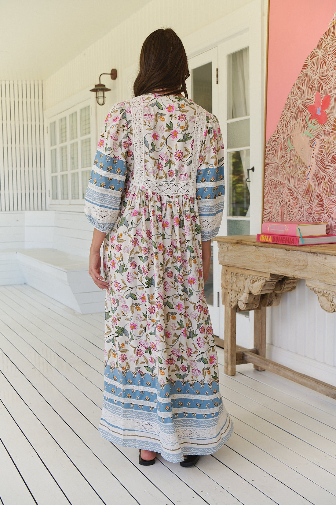 PIXIE PETALS 3/4 SLEEVE EVE MIDI