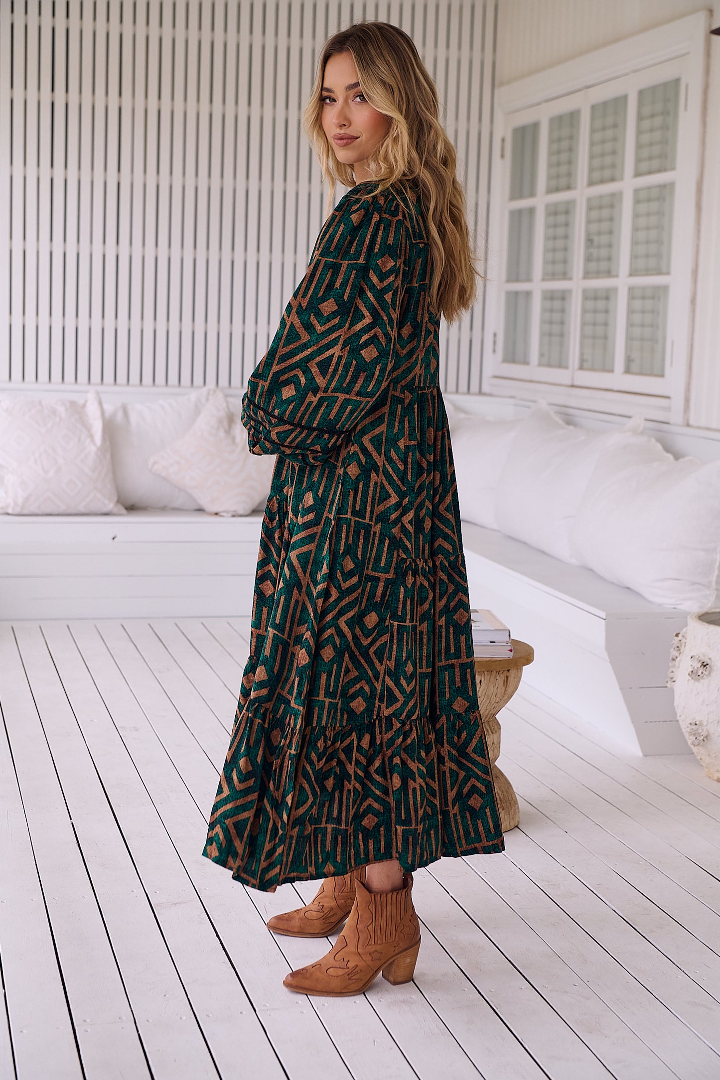 EMERALD PRINT EVE MIDI