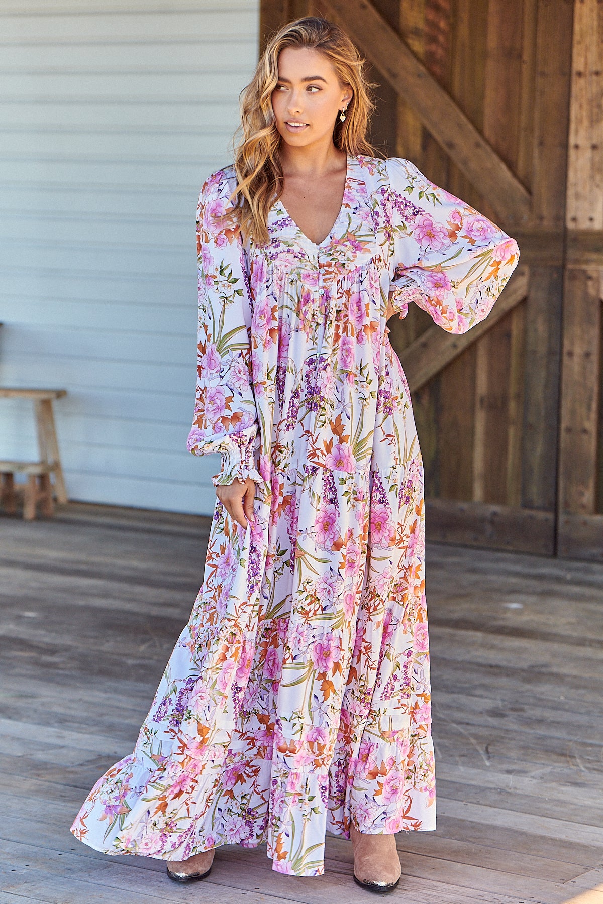 WHITE ACADIA ROSALIE MAXI DRESS