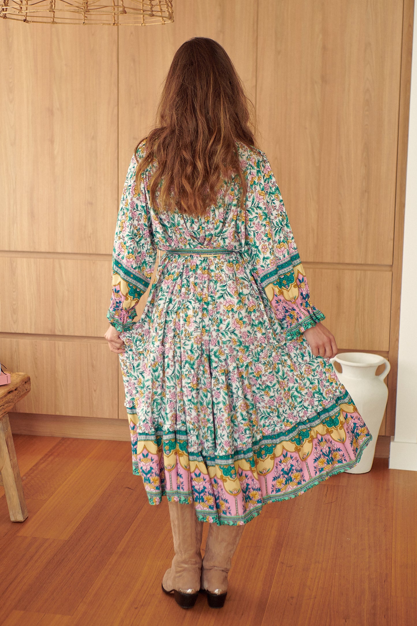 Vestido Midi Briana Dinasty Print