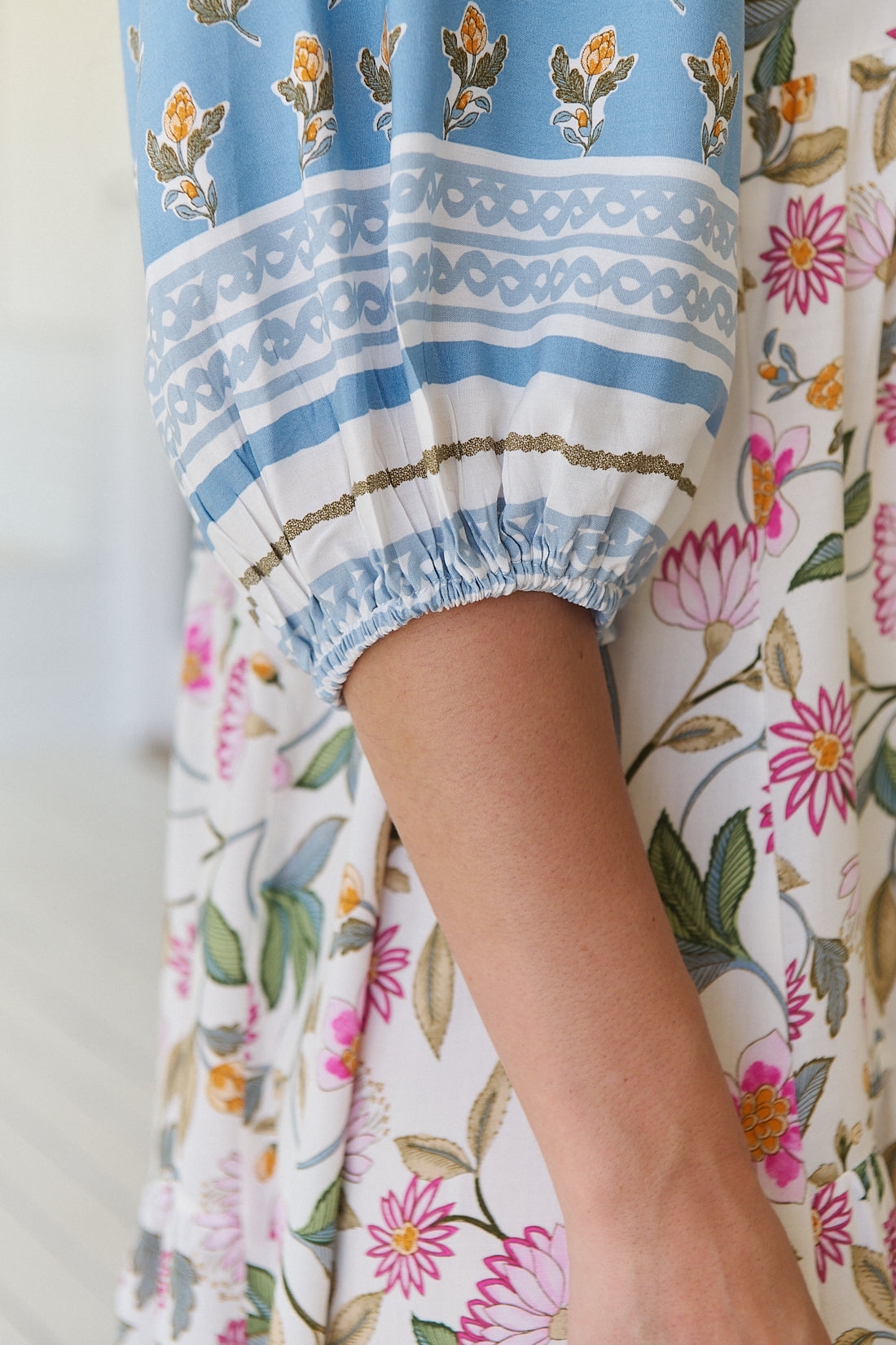 PIXIE PETALS 3/4 SLEEVE EVE MIDI