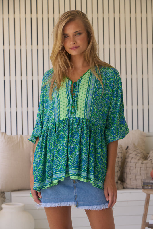 TRANQUILITY PRINT CHLOE TOP