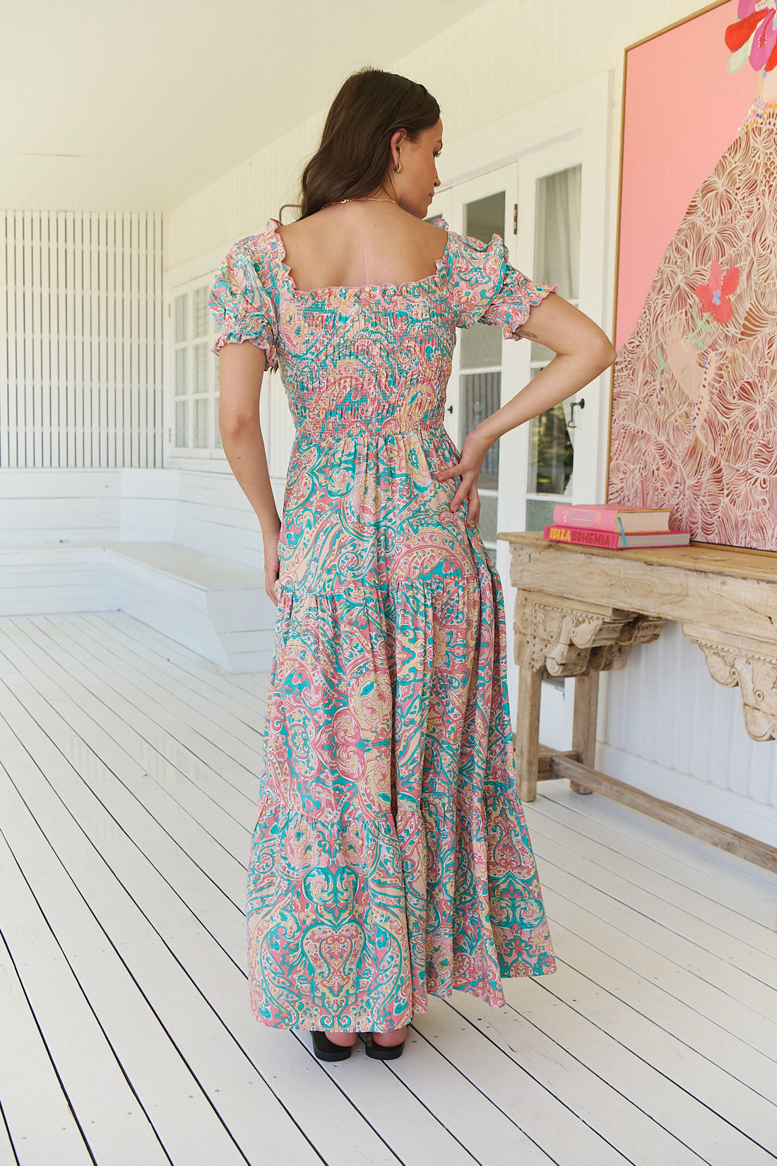 OCEAN LULLABY PRINT CLAUDETTE MAXI DRESS