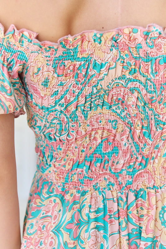 OCEAN LULLABY PRINT CLAUDETTE MAXI DRESS
