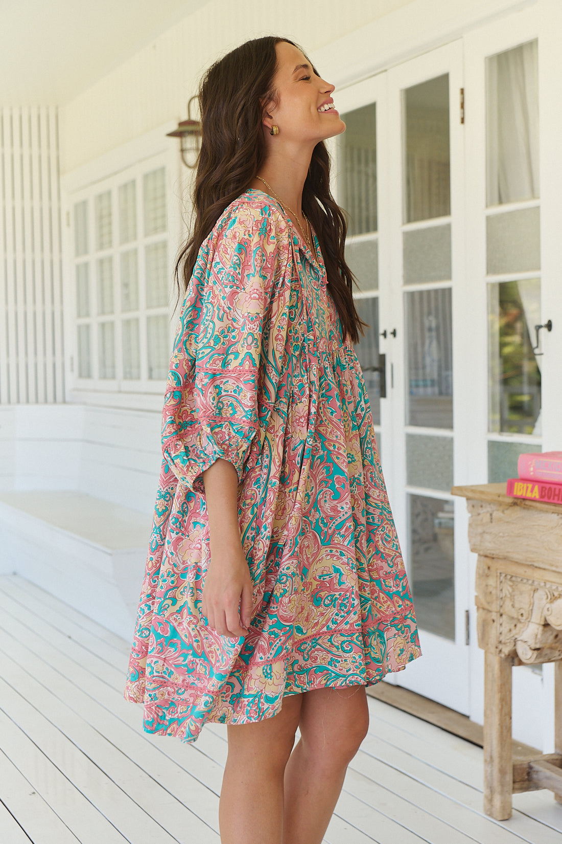 OCEAN LULLABY PRINT ADELA MIDI DRESS