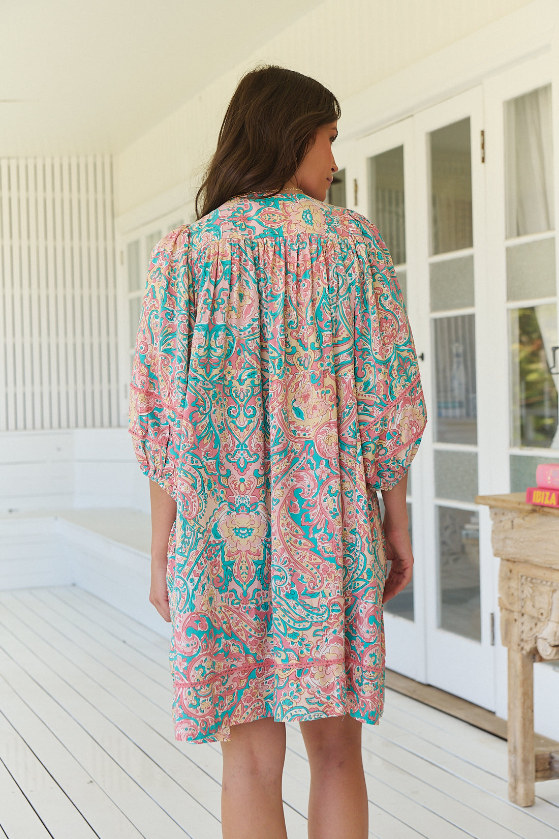 OCEAN LULLABY PRINT ADELA MIDI DRESS
