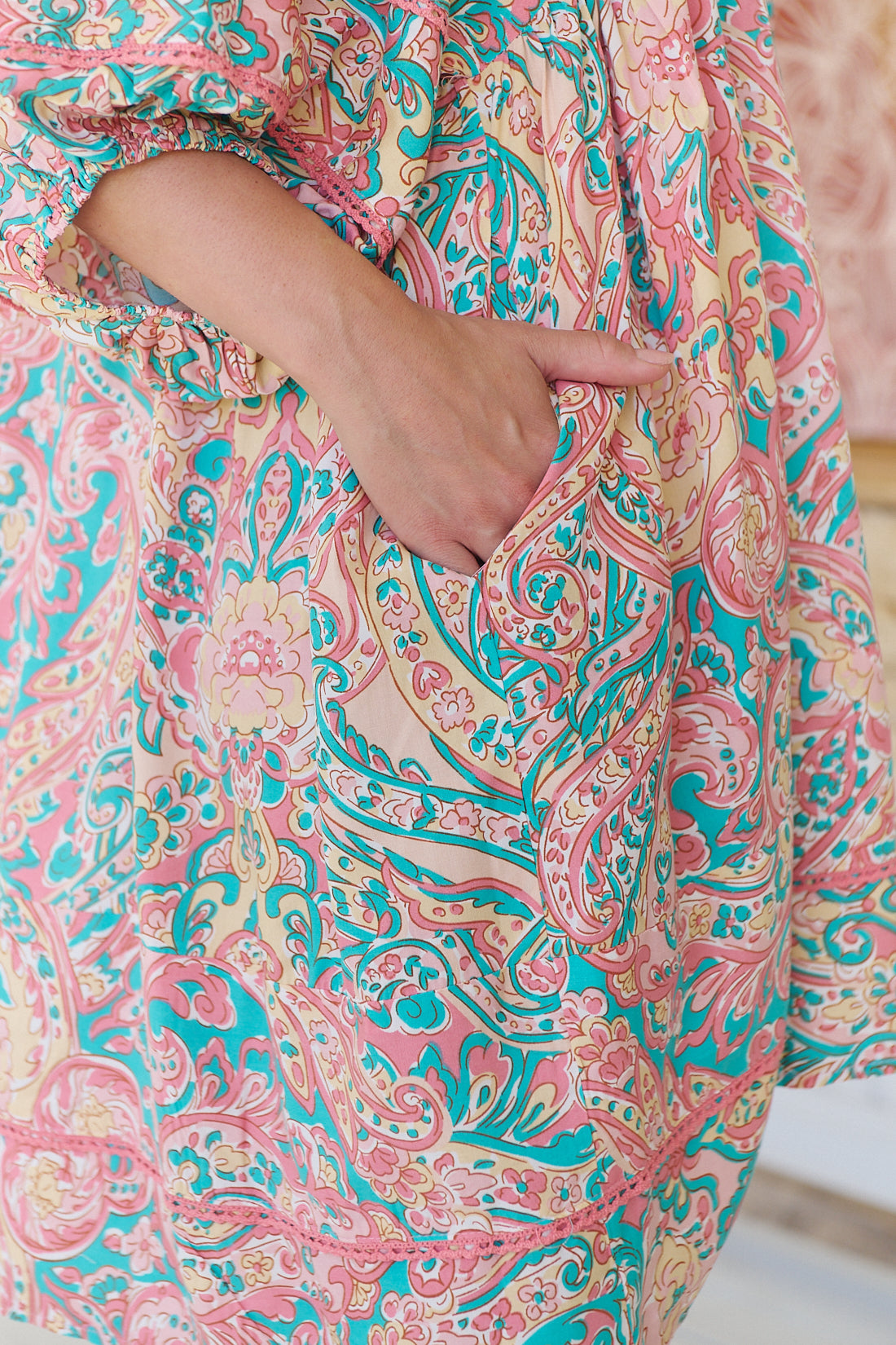 OCEAN LULLABY PRINT ADELA MIDI DRESS