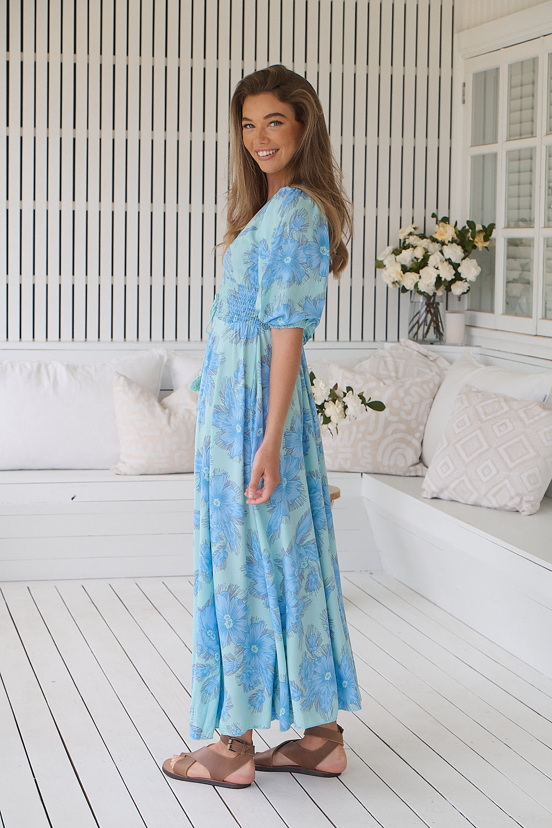 SUMMER MEMORIES PRINT INDIANA MAXI DRESS
