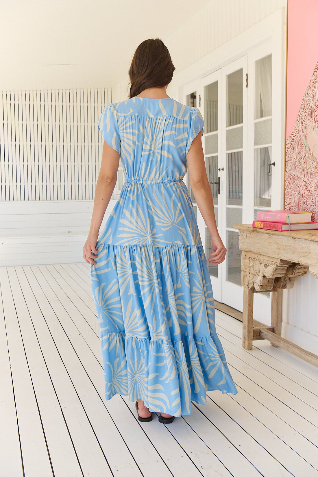 FLOATING PALMS PRINT MELISSA MAXI