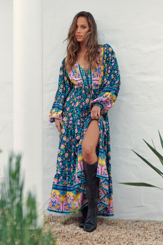 STAR SAPPHIRE PRINT TERESA MAXI DRESS