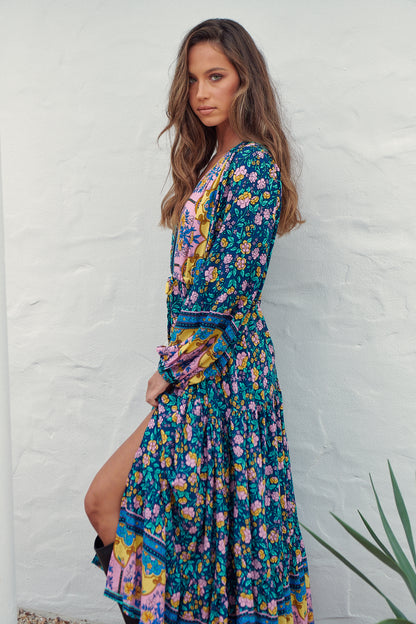 STAR SAPPHIRE PRINT TERESA MAXI DRESS