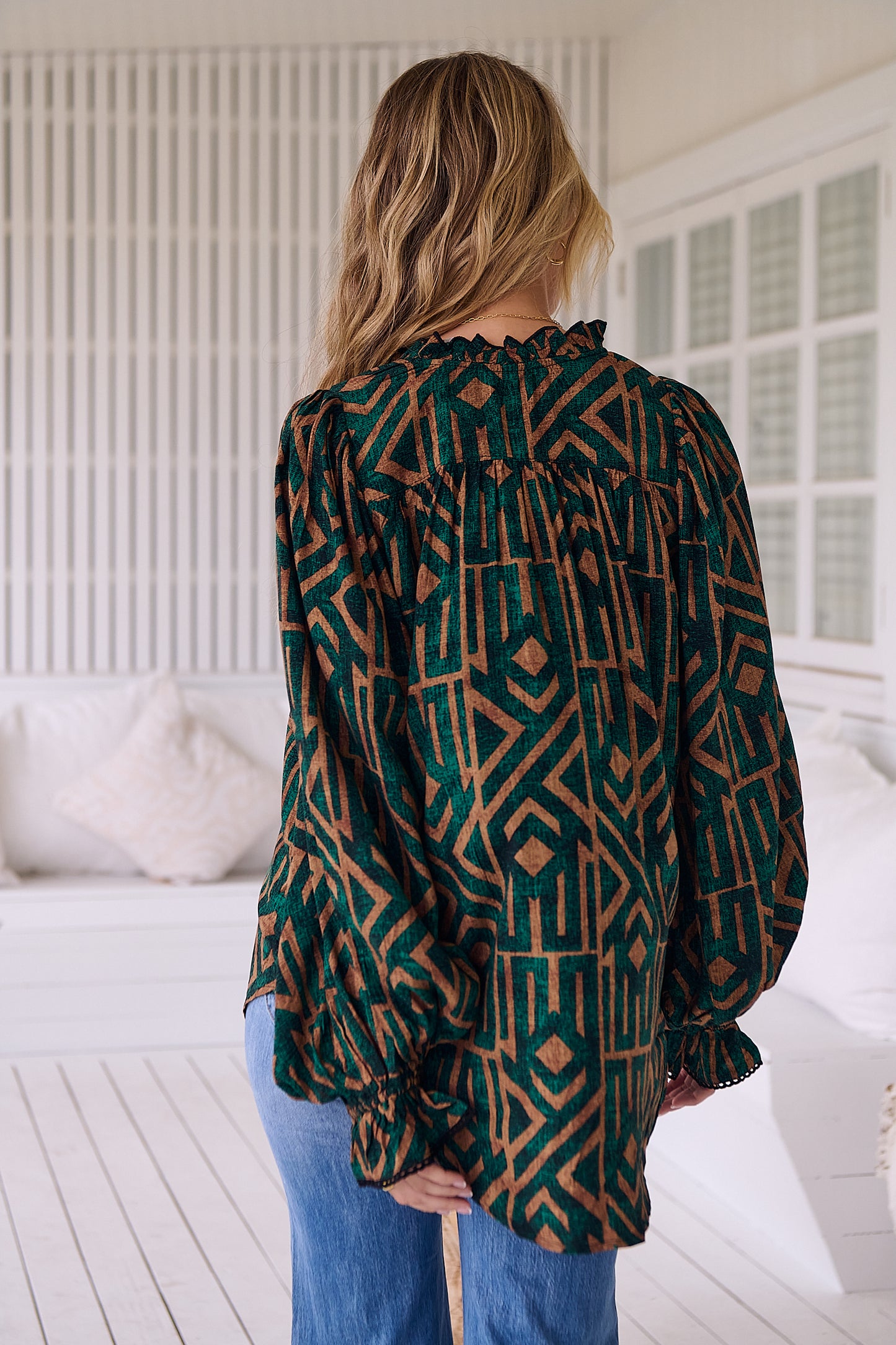 EMERALD PRINT CLARA BLOUSE