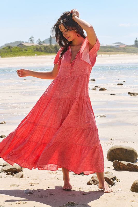 LITTLE BOW PRINT VALENTINE MAXI DRESS