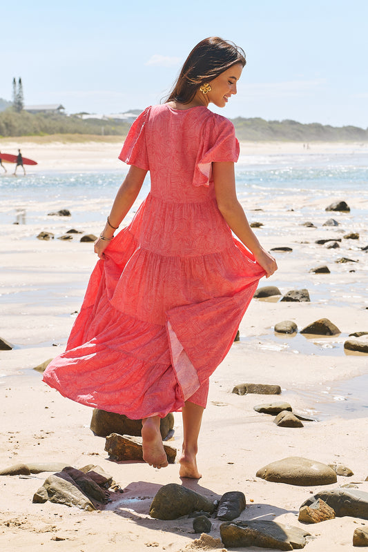 LITTLE BOW PRINT VALENTINE MAXI DRESS