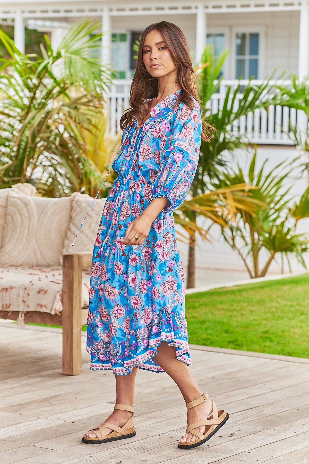 SANTORINI JASMINE MIDI DRESS