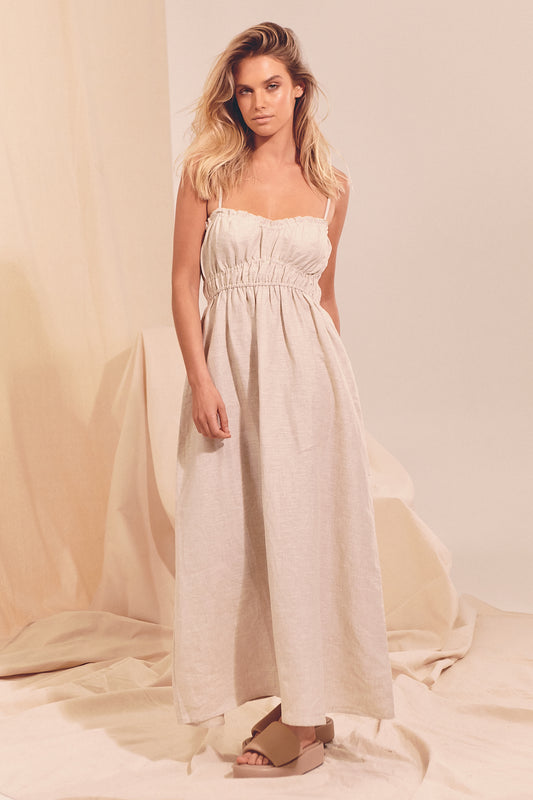 NATURAL MESSINA CLEO LINEN MAXI