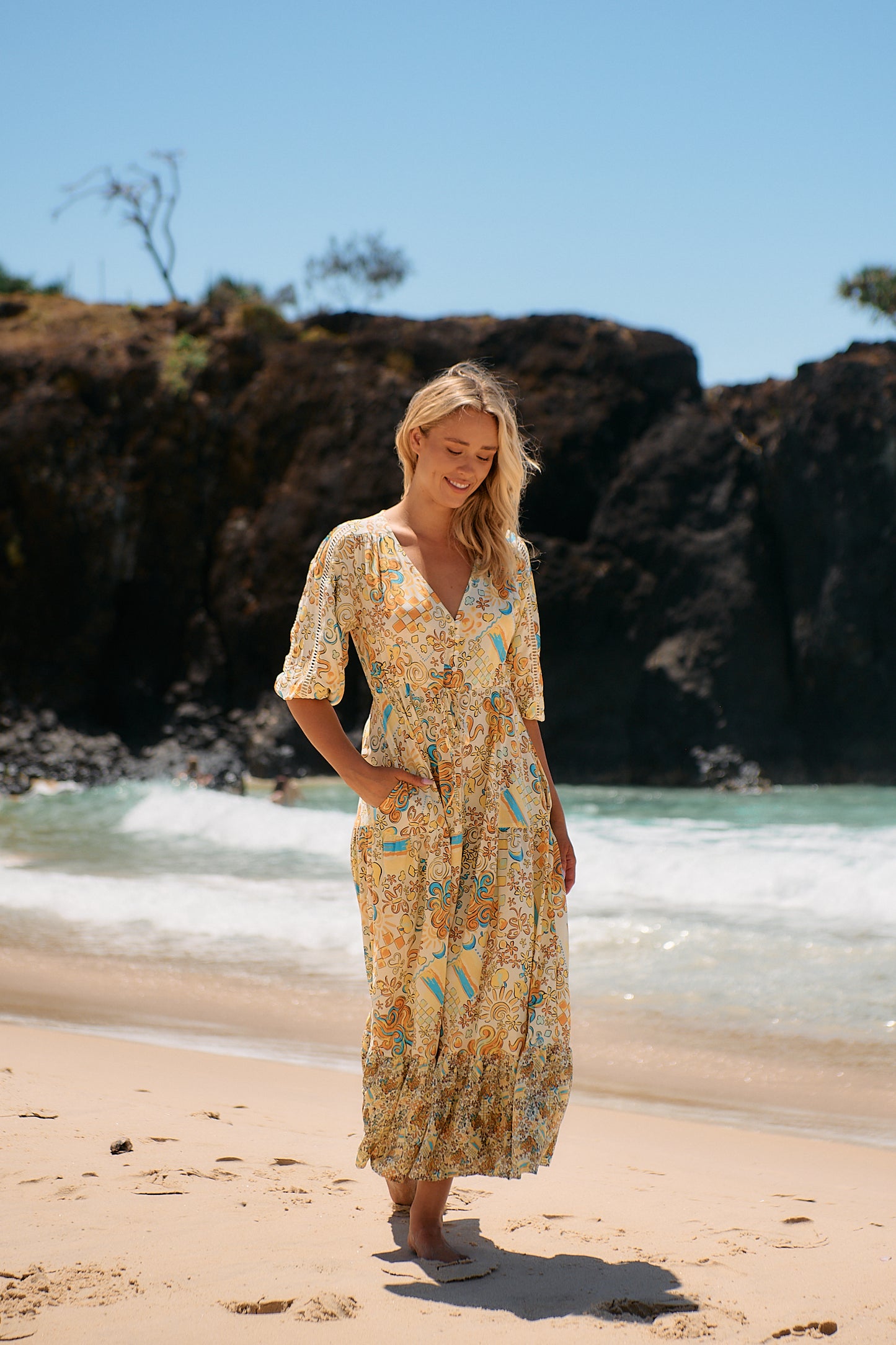 SONNIE PRINT IVY MIDI DRESS