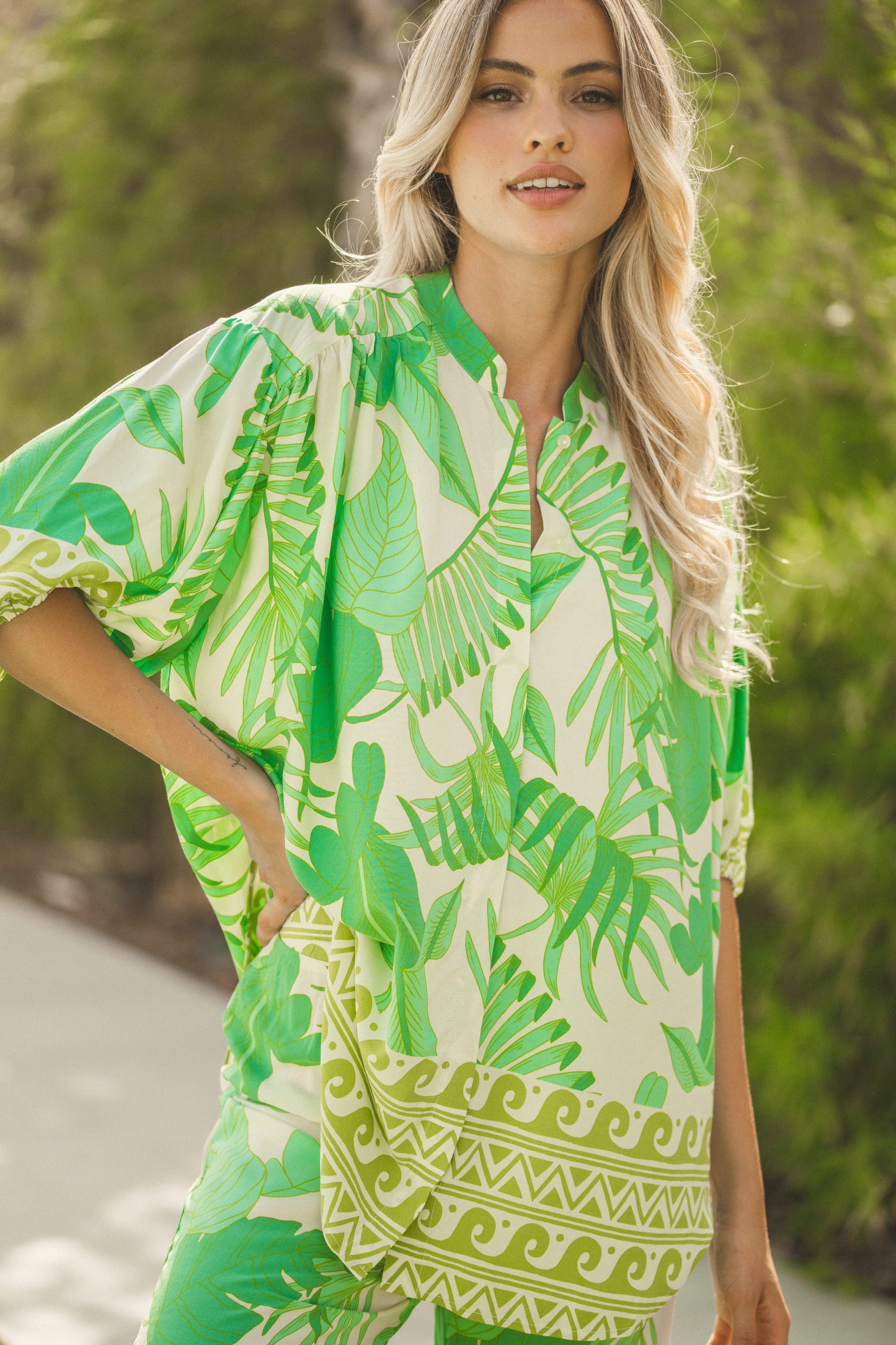 PALMETTO PRINT GYPSEA BLOUSE