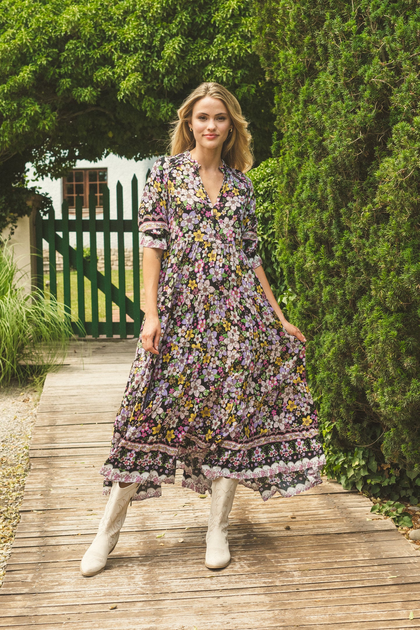 VESTIDO MAXI TILLIE CON ESTAMPADO DE luciérnagas