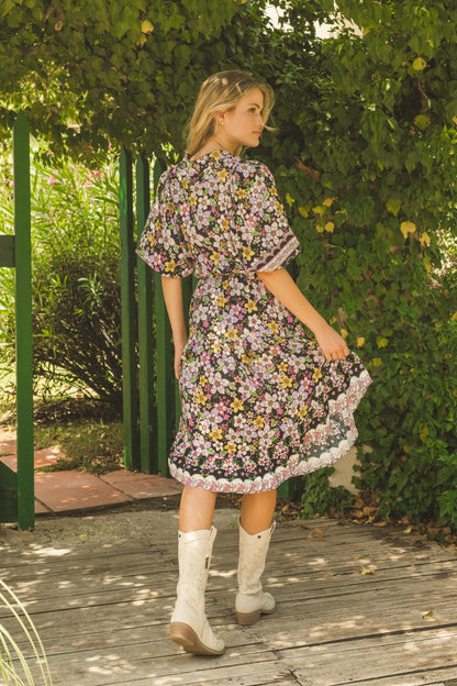 VESTIDO MIDI JAZMÍN CON ESTAMPADO DE luciérnagas