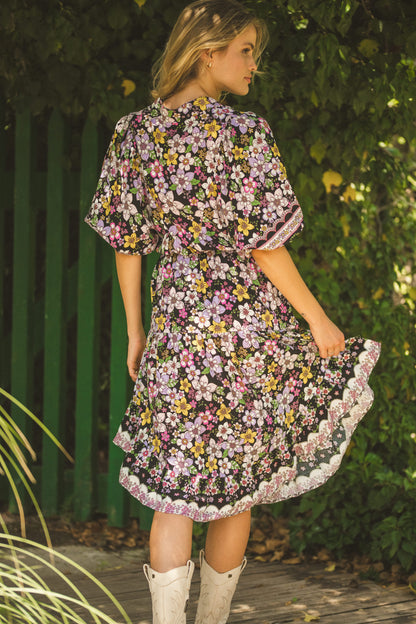 VESTIDO MIDI JAZMÍN CON ESTAMPADO DE luciérnagas