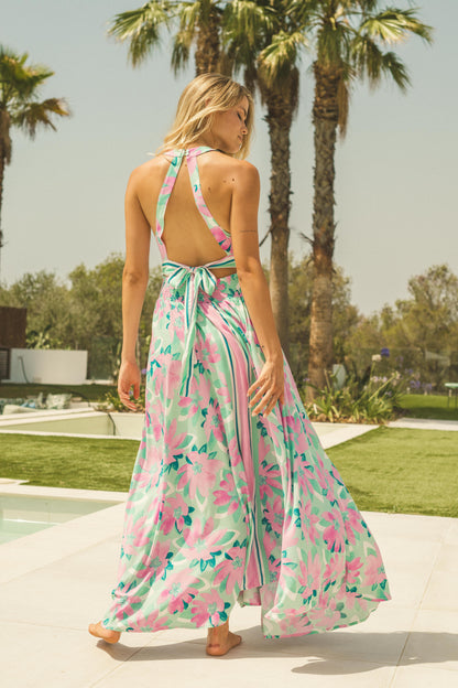 PETAL AQUA PRINT ENDLESS SUMMER MAXI