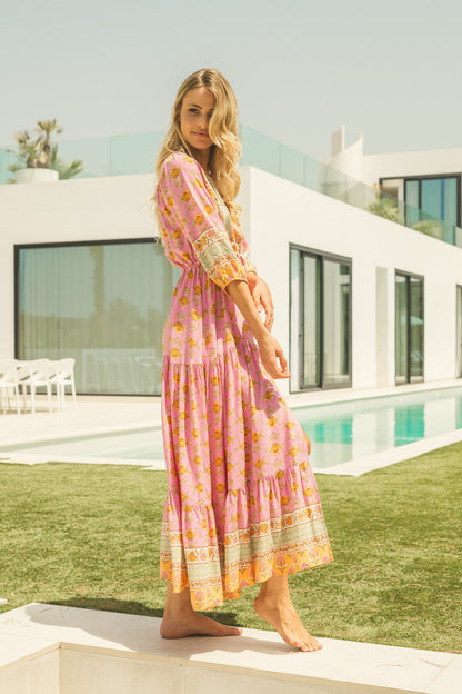 PINK CHARM PRINT TESSA MAXI