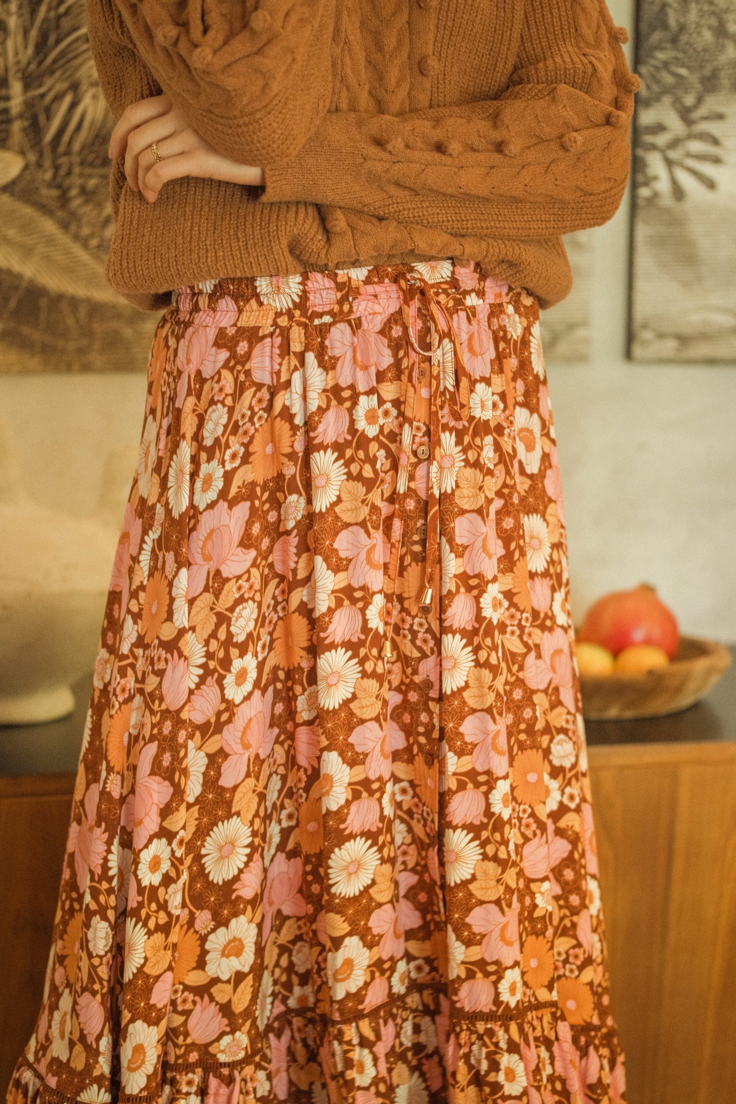 PIXIE PRINT DAPHNE MAXI SKIRT