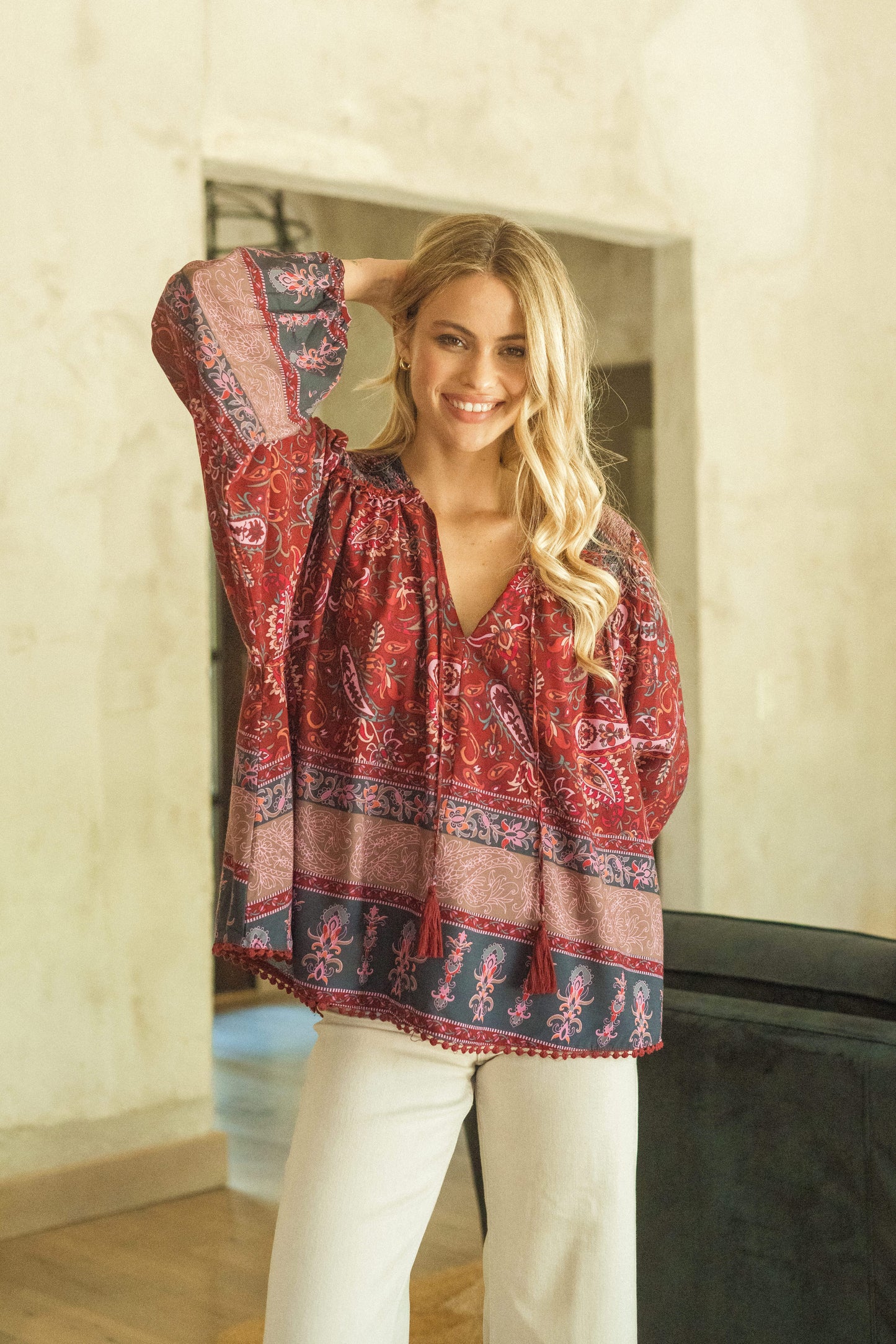 SADIE PRINT RUE TOP