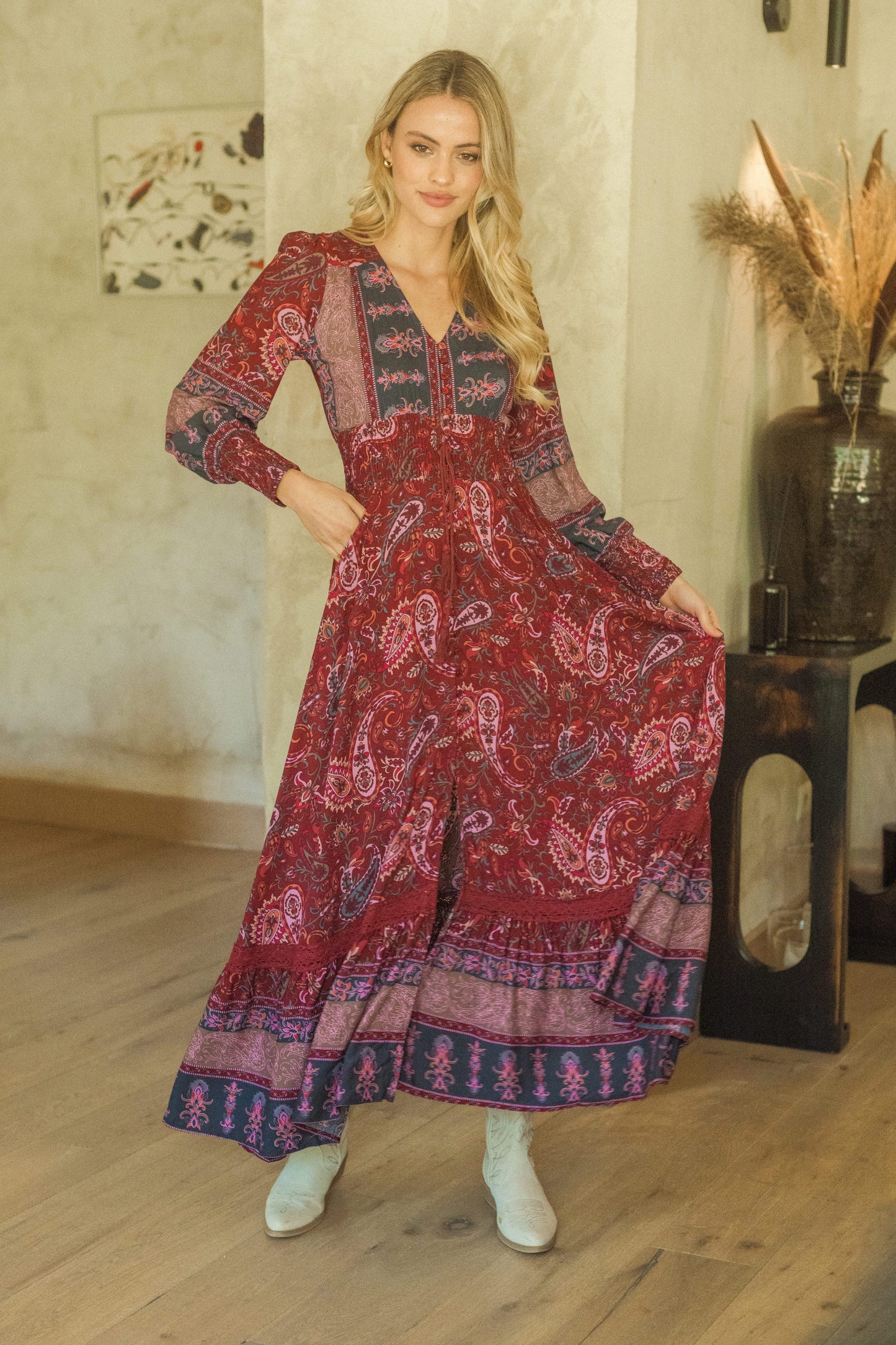 SADIE PRINT SABRINA MAXI DRESS