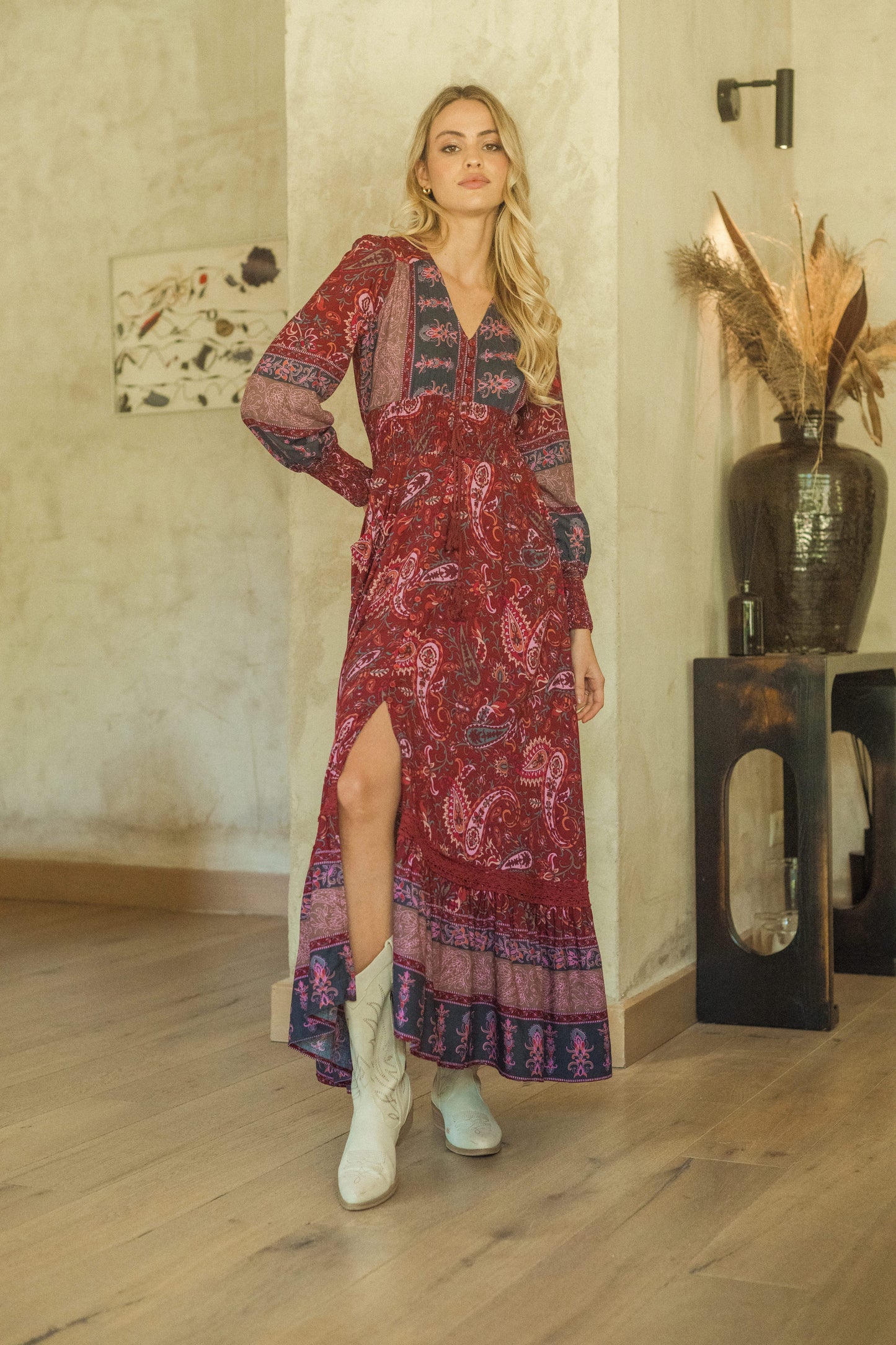 SADIE PRINT SABRINA MAXI DRESS