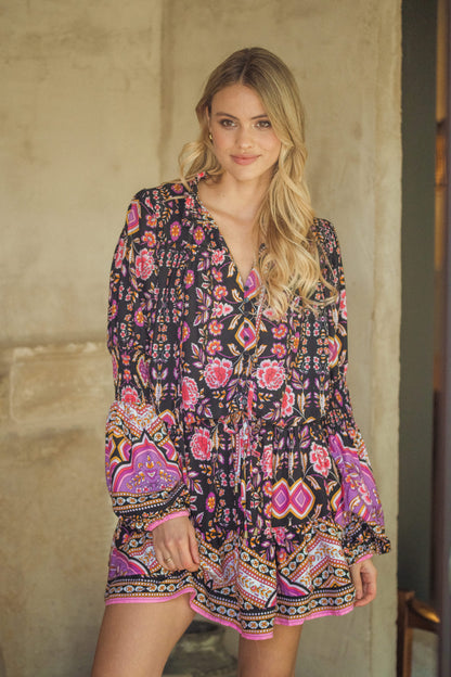 CHERRY BLOSSOM PRINT SAINT MINI DRESS