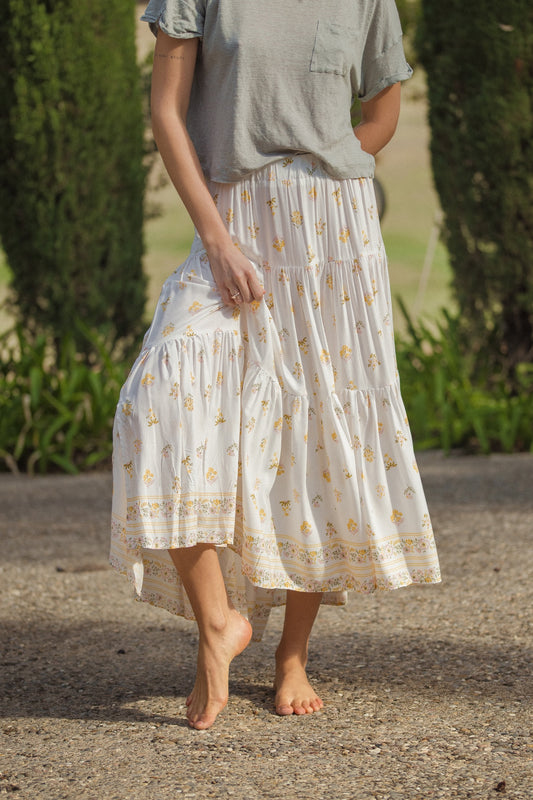 LEMON MYRTLE PRINT LUCINDA SKIRT