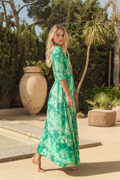 JADE PRINT INDIANA MAXI DRESS