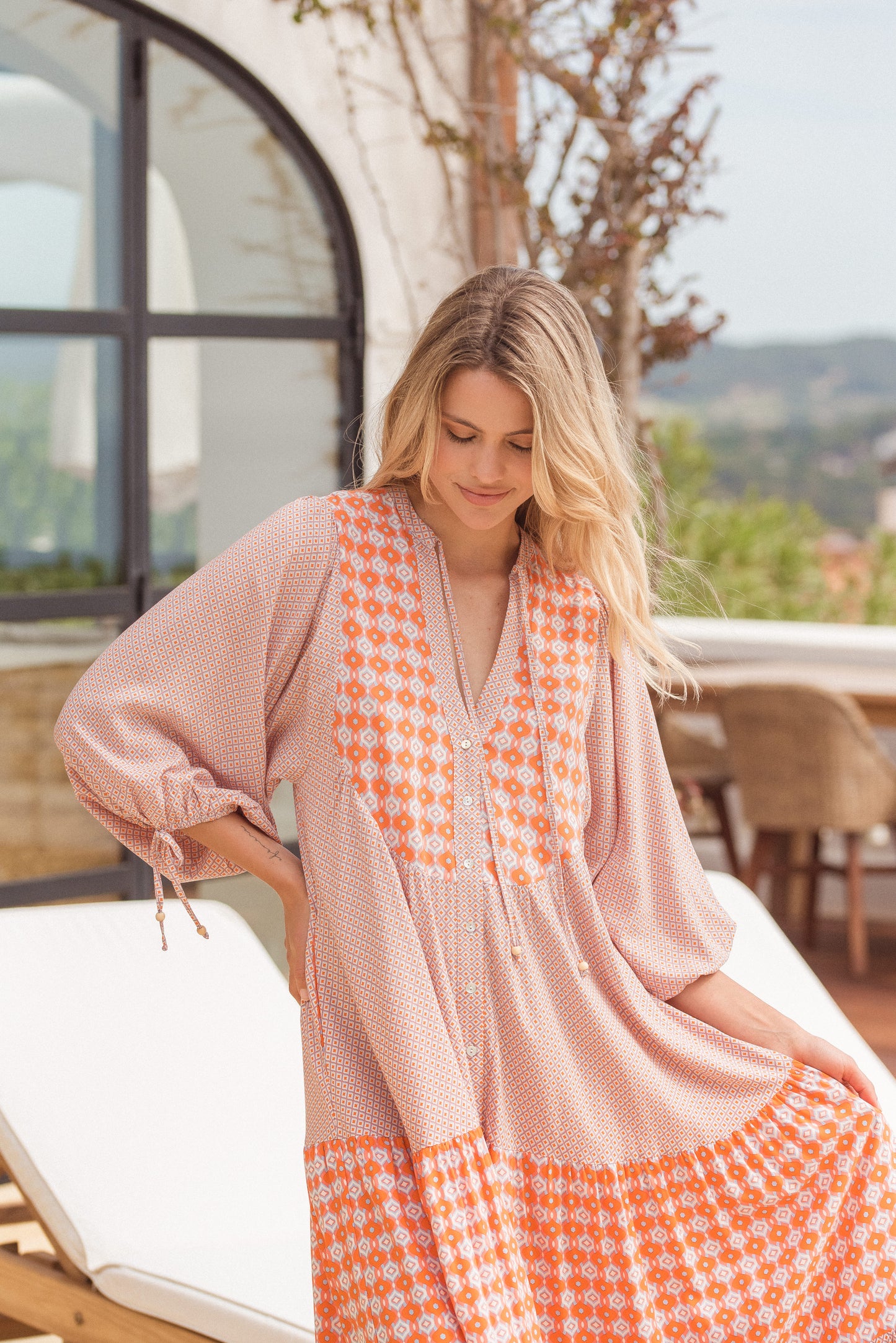 WINNY PRINT MIDI DRESS