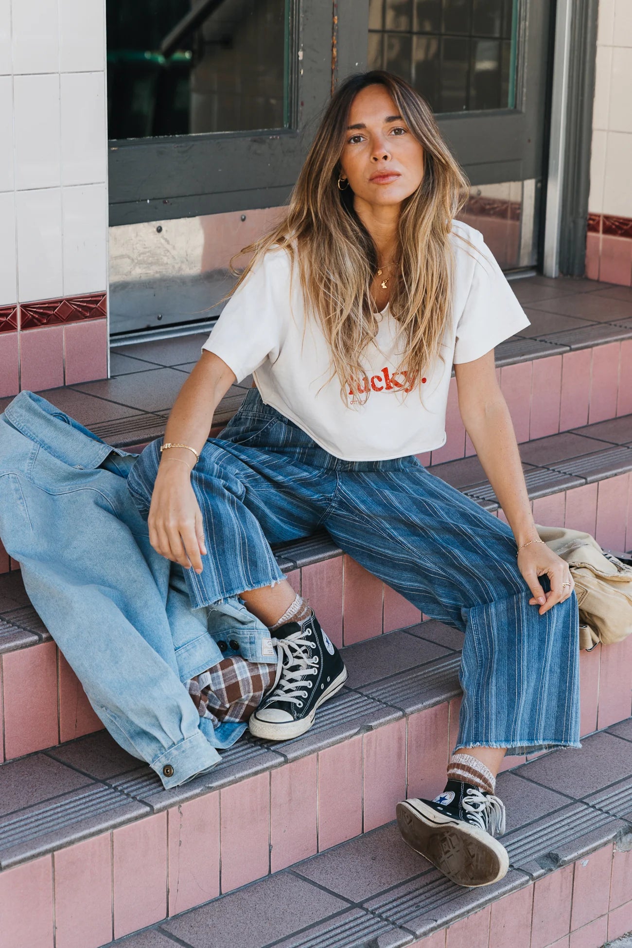 JAGGER - WASHED DENIM PANTS