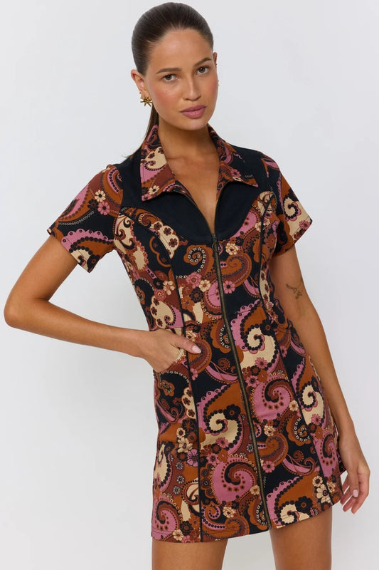 BAMBI MINI DRESS - MULBERRY