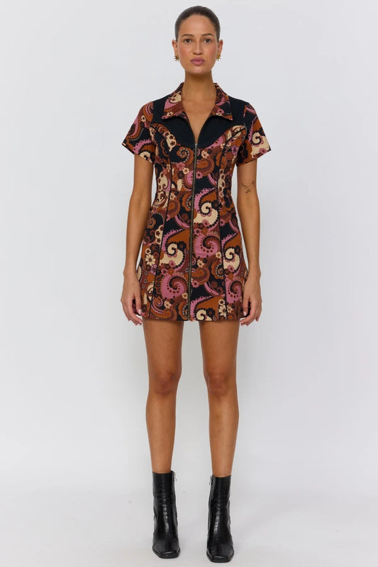 BAMBI MINI DRESS - MULBERRY