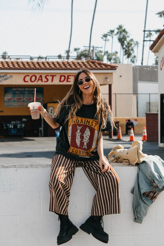 AGAINST THE CURRENT T-SHIRT - WASHED BLACK