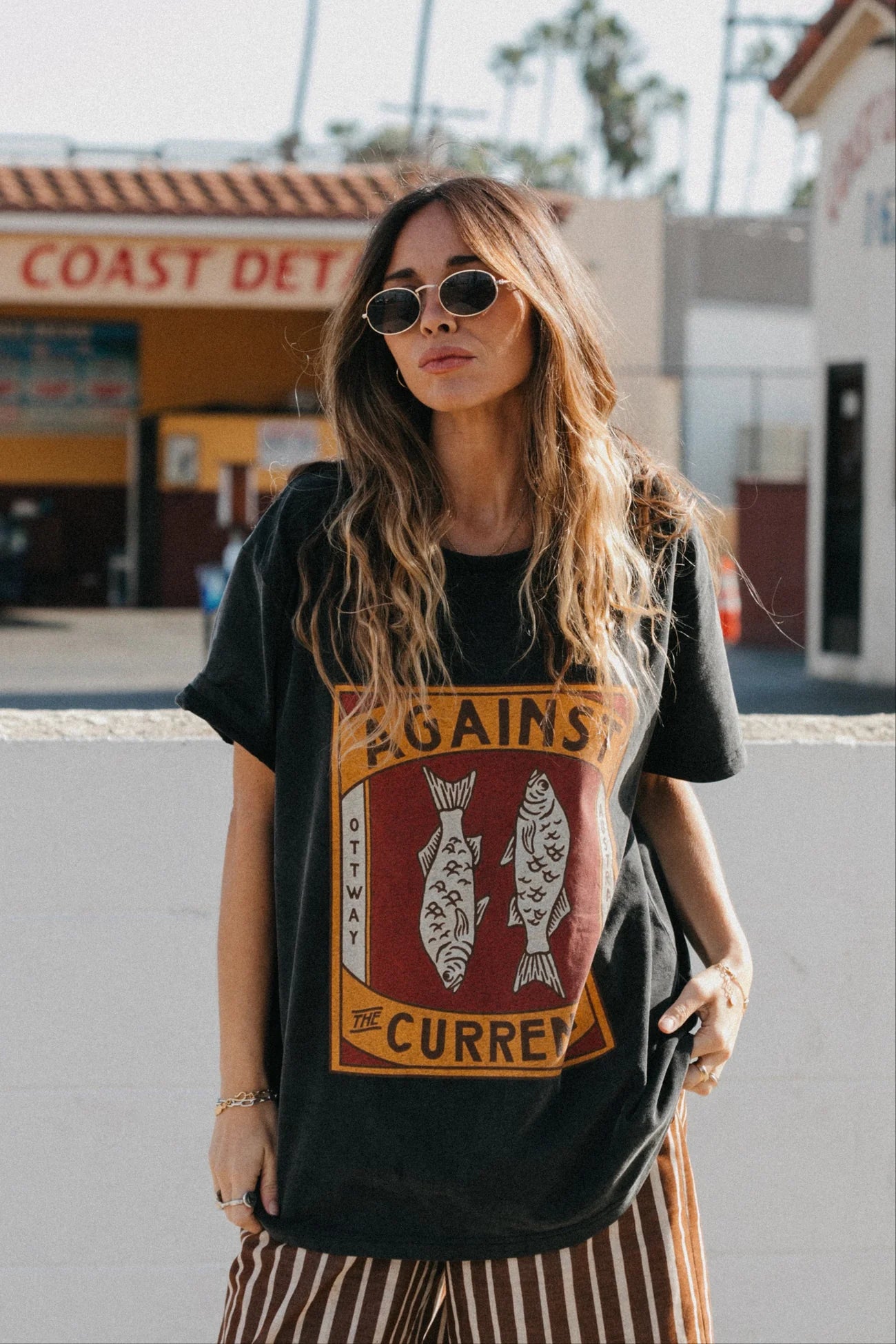 AGAINST THE CURRENT T-SHIRT - WASHED BLACK