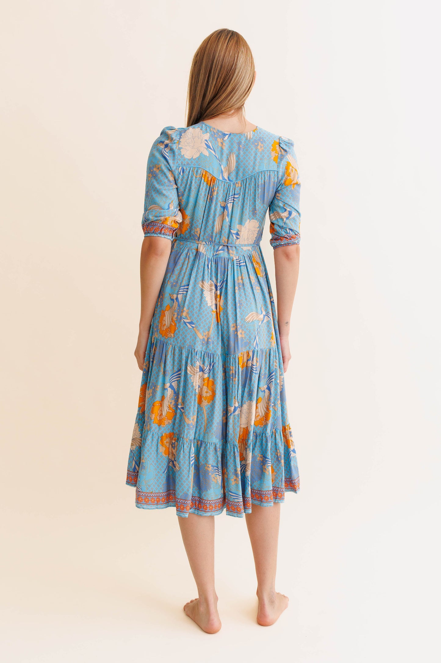 KIARA PRINT SHORELINES MIDI DRESS