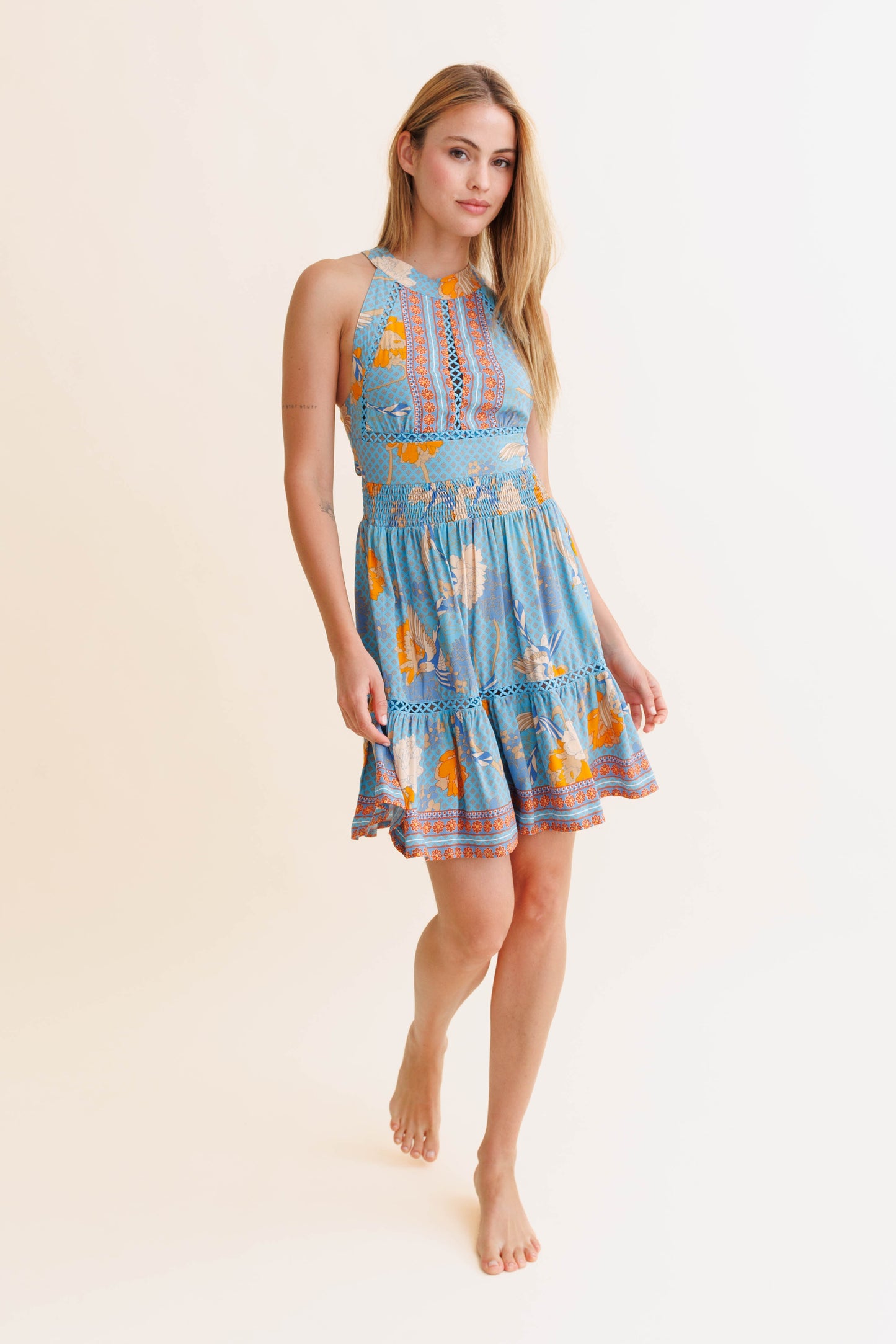 KIARA PRINT PEONY MINI DRESS