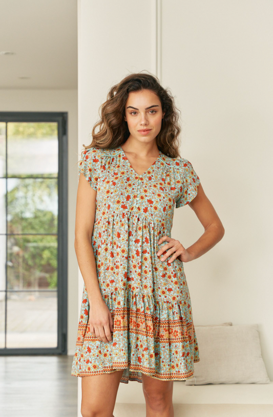 SYNERGY PRINT TRACEY MINI DRESS